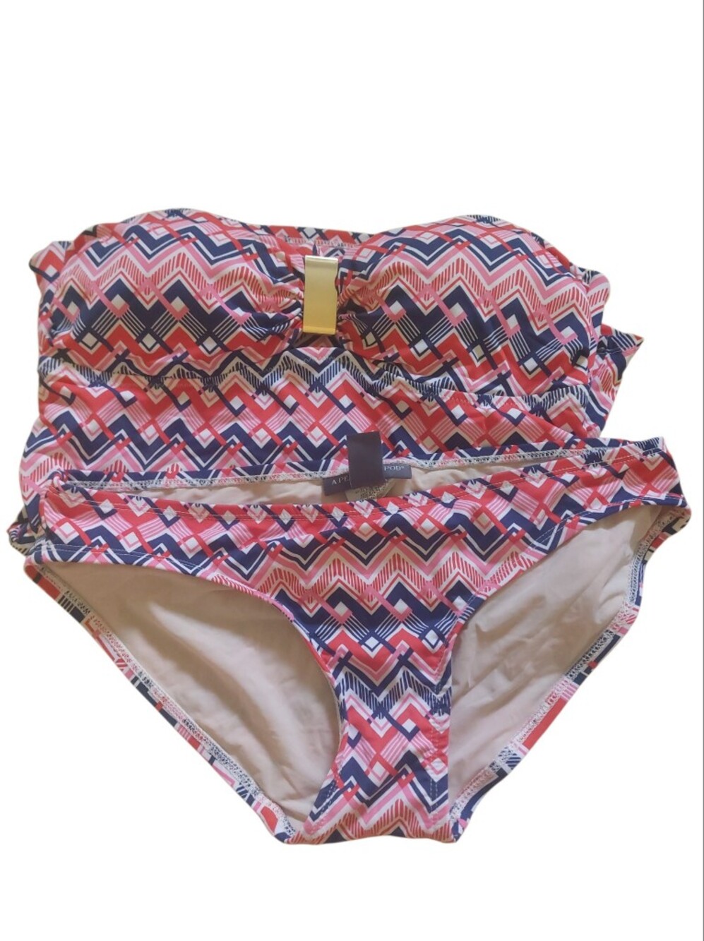A Pea in the Pod red, white, and blue tankini strapless maternity size S - Picture 2 of 10
